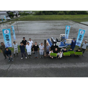 辰馬本家酒造（株）の社員が山田錦の田植えに挑戦